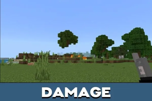 Damage from 2D Guns Mod for Minecraft PE