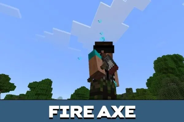 Fire Axe from 2D Guns Mod for Minecraft PE