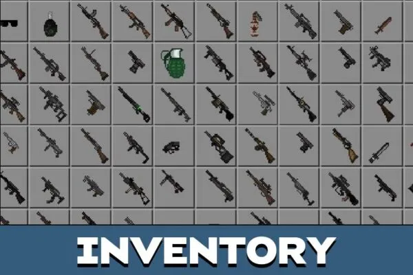 Inventory from 2D Guns Mod for Minecraft PE