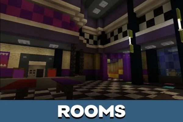 Rooms from FNAF 6 Map for Minecraft PE