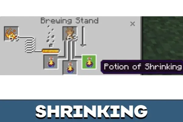 Shrinking from Size Potions Mod for Minecraft PE