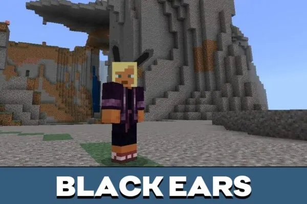 Black Ears from Rabbit Mod for Minecraft PE