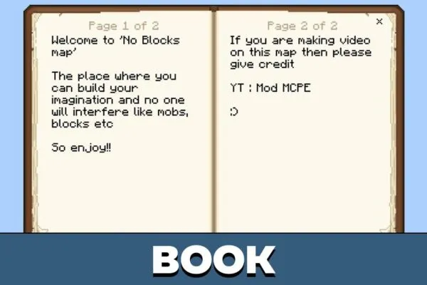 Book from No Block Map for Minecraft PE