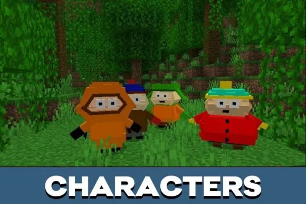 Characters from South Park Mod for Minecraft PE