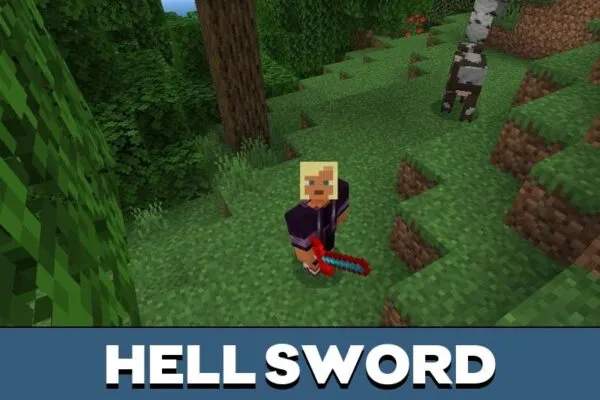 Hell weapon from Divine Swords Mod for Minecraft PE