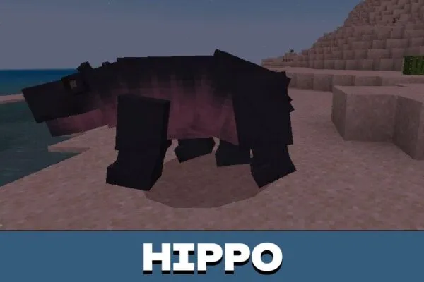 Hippo from Ocean Creatures Mod for Minecraft PE