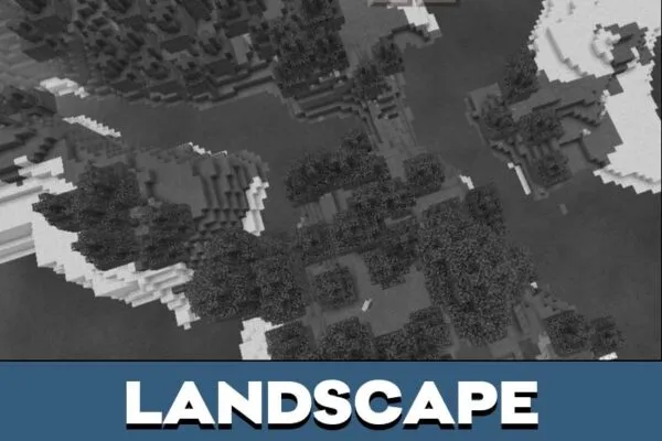 Landscape from Monochrome Texture Pack for Minecraft PE