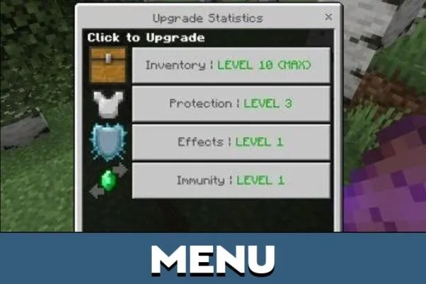 Menu from Statistics Mod for Minecraft PE