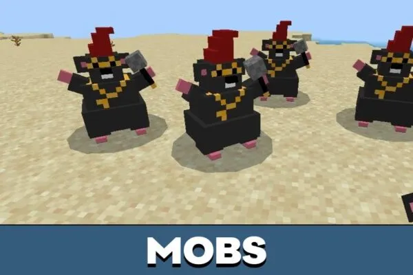 Mobs from Biggie Cheese Mod for Minecraft PE