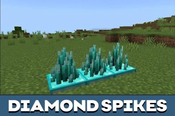 Diamond Spikes from Explosive Blocks Mod for Minecraft PE