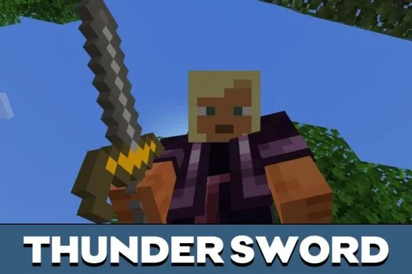 Thunder weapon from Divine Swords Mod for Minecraft PE