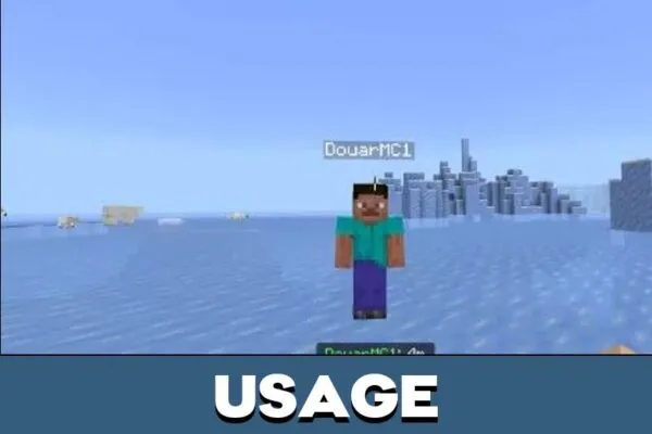 Usage from Distance Indicator Mod for Minecraft PE