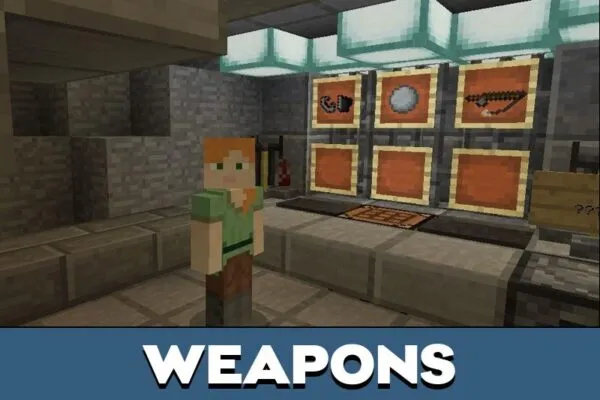 Weapons from Batman House Map for Minecraft PE