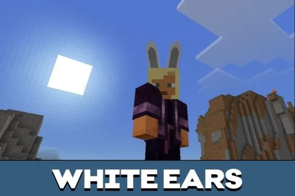 White Ears from Rabbit Mod for Minecraft PE