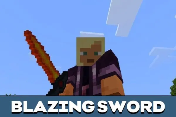 Blazing Sword from Mystic Weapons Mod for Minecraft PE