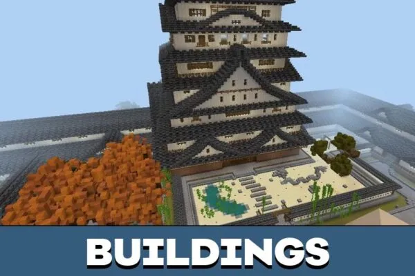 Buildings from Samurai Village Map for Minecraft PE