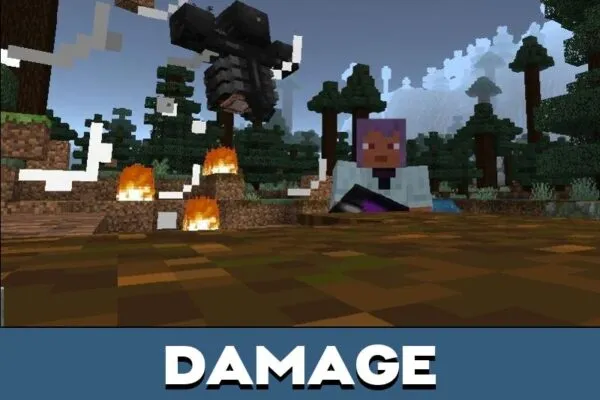 Damage from Wither Storm Mod for Minecraft PE