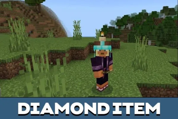 Diamond Item from True Miner Helmet Mod for Minecraft PE