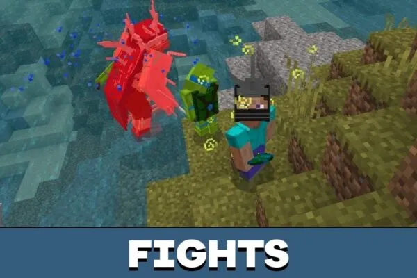 Fights from Ninja Turtles Mod for Minecraft PE