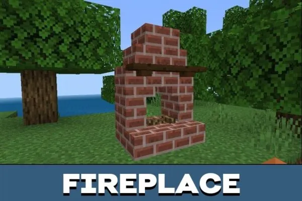 Fireplace from Christmas Furniture Mod for Minecraft PE