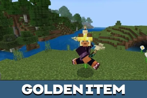 Golden Item from True Miner Helmet Mod for Minecraft PE