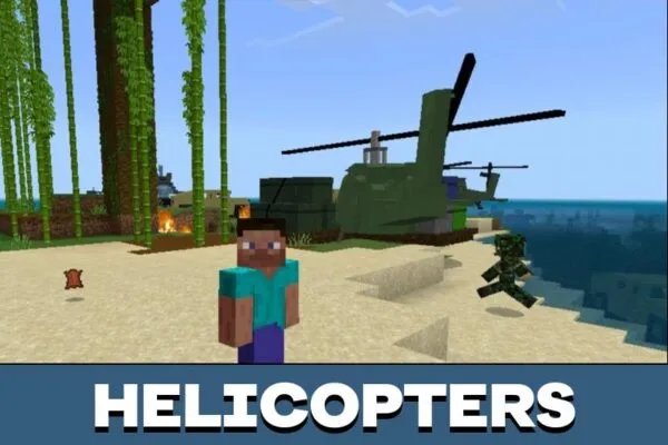 Helicopters from Apocalypse Cars Mod for Minecraft PE