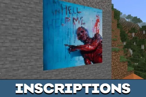 Inscriptions from Horror Paintings Texture Pack for Minecraft PE