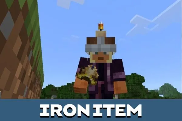 Iron Item from True Miner Helmet Mod for Minecraft PE