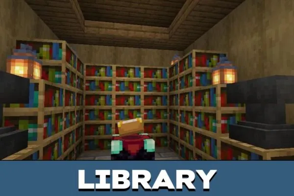 Library from Underground Base Map for Minecraft PE