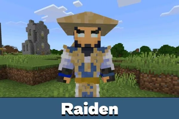 Raiden from Mortal Kombat Mod for Minecraft Bedrock