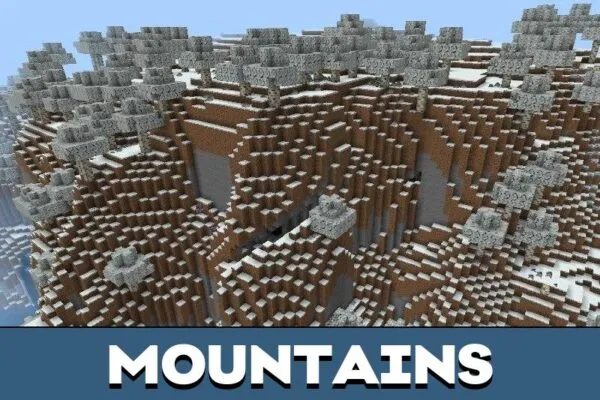 Mountains from Winter Texture Pack for Minecraft PE