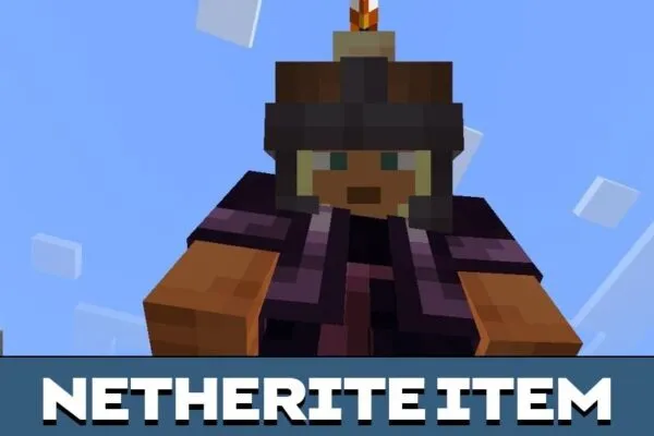 Netherite Item from True Miner Helmet Mod for Minecraft PE