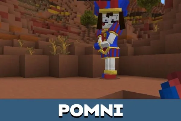 Pomni from Amazing Digital Circus Mod for Minecraft PE