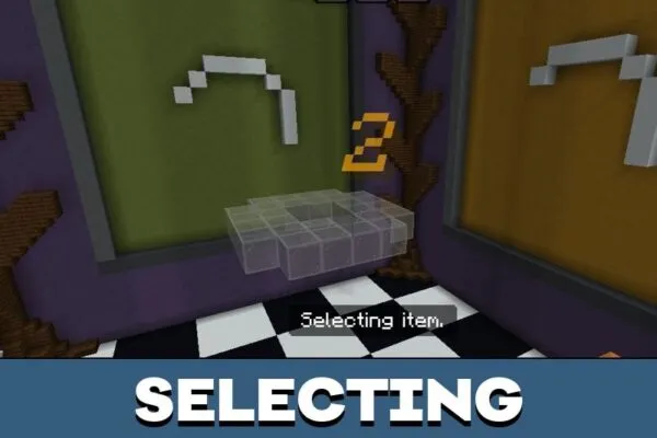 Selecting from Guess the Item Map for Minecraft PE