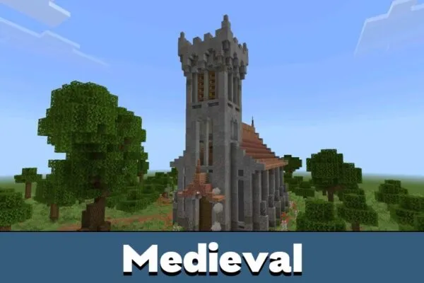 Medieval building from Ancient Church Map for Minecraft PE