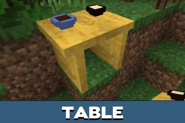 Table from Christmas Furniture Mod for Minecraft PE