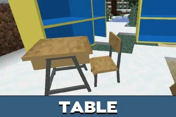 Table from School Furniture Mod for Minecraft PE