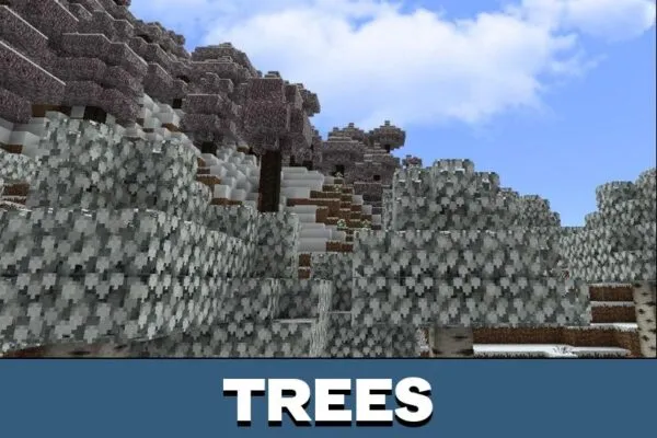 Trees from Winter Texture Pack for Minecraft PE