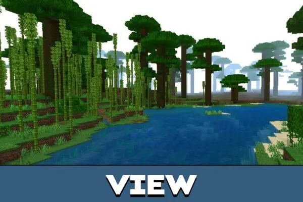 View from HSBE Shader for Minecraft PE