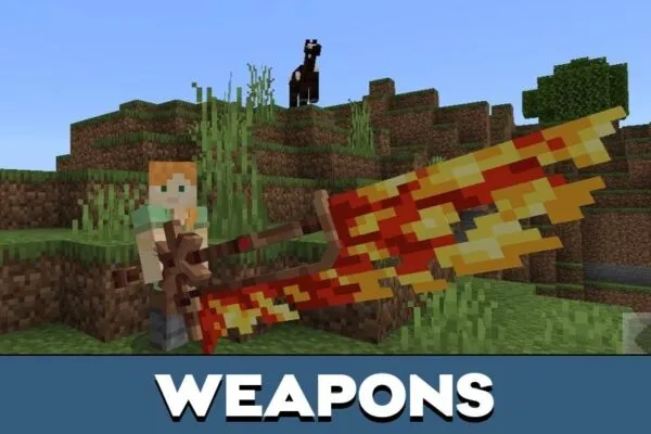 Weapons from Magma Armor Mod for Minecraft PE