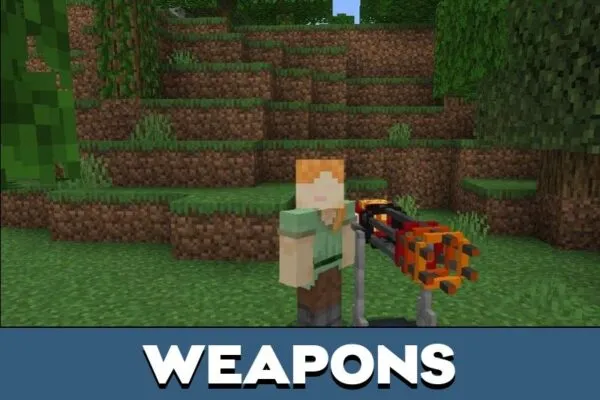 Weapons from Minigun Mod for Minecraft PE