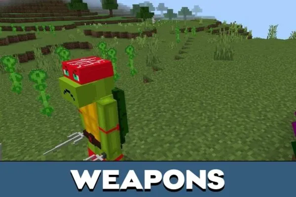 Weapons from Ninja Turtles Mod for Minecraft PE