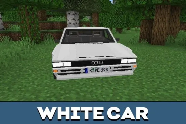 White Car from Audi Mod for Minecraft PE