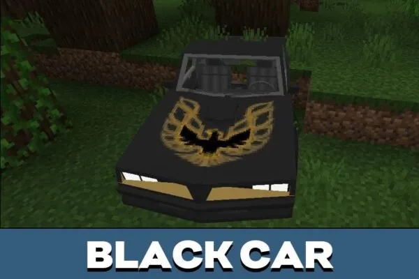 Black Car from Old Car Mod for Minecraft PE