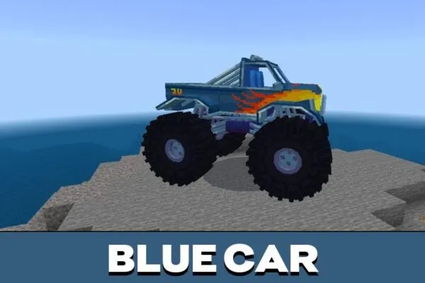 Blue Car from Monster Truck Mod for Minecraft PE