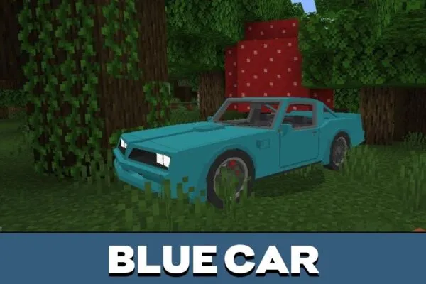 Blue Car from Old Car Mod for Minecraft PE