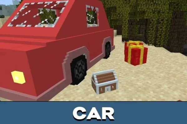 Car from Christmas Mod for Minecraft PE