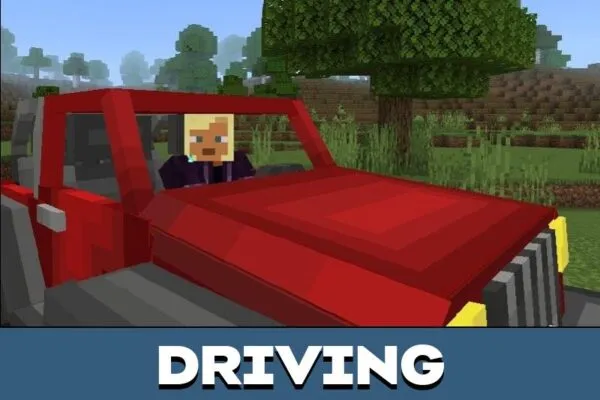 Driving from Jeep Mod for Minecraft PE