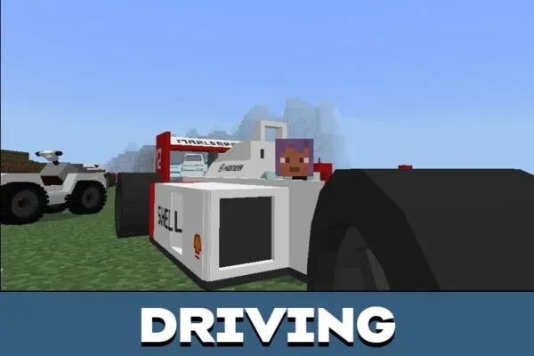 Driving from Mrcrayfish Car Mod for Minecraft PE