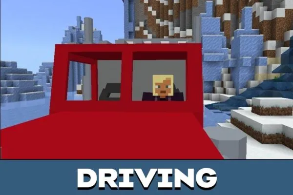 Driving from USA Cars Mod for Minecraft PE